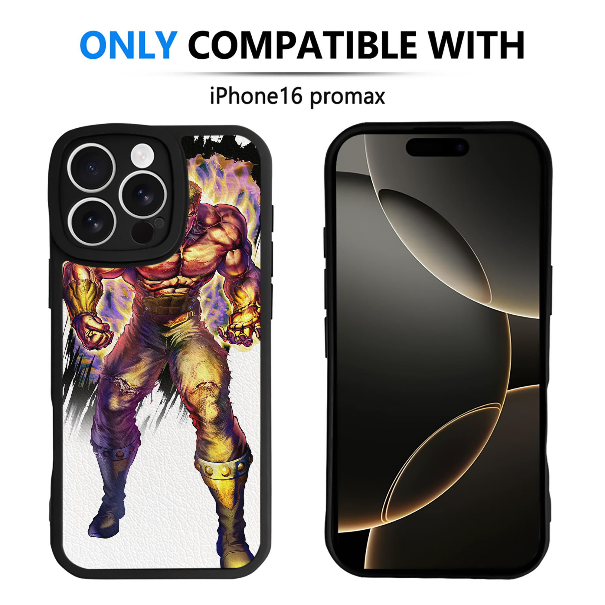 （画像用） 北斗の拳 Fist of the North Star 【iPhone 16シリーズ対応】シリコンスマホケース（レザー調） 材質：シリコン